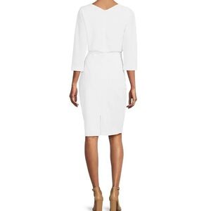 Draped Boat Neck 3/4 Sleeve Blouson Dress.  Size 10